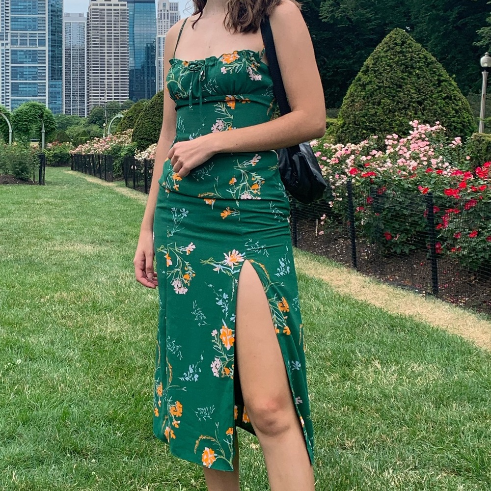 Urban Outfitters Maxi Dress - Green Floral - S